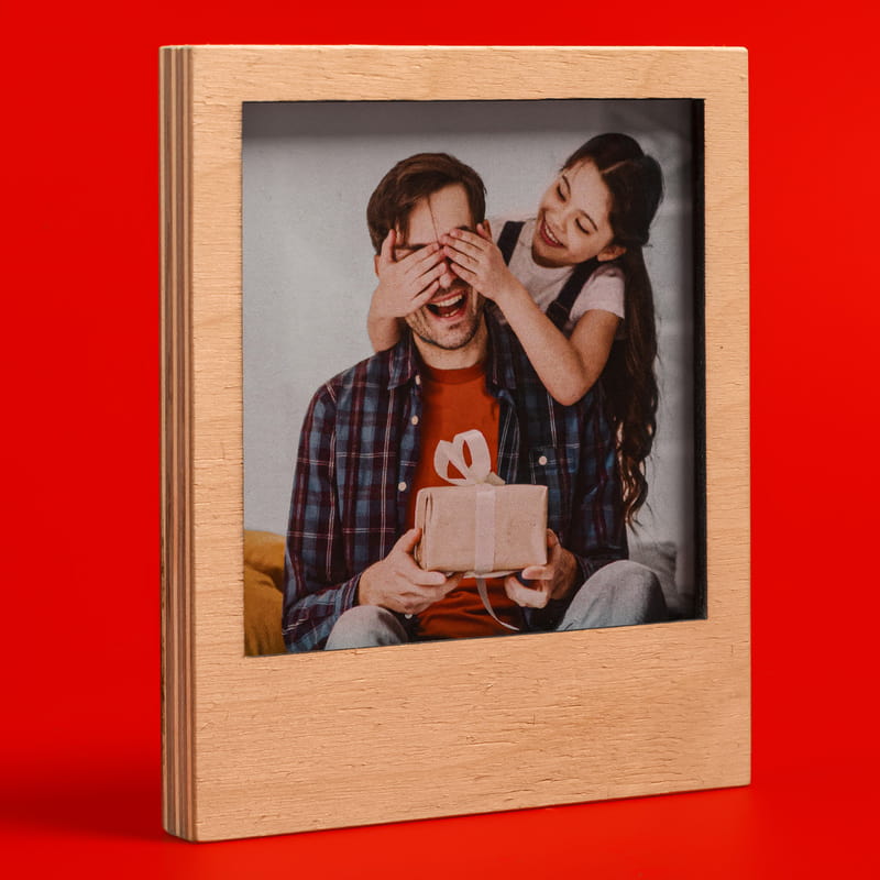 Ahşap Fotoğraf Çerçeveli Babalar Günü Hediye Kutusu