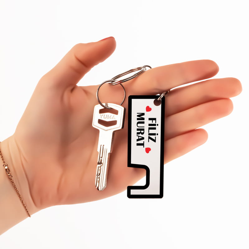 Akıllı Telefon Tutuculu İsimli Anahtarlık