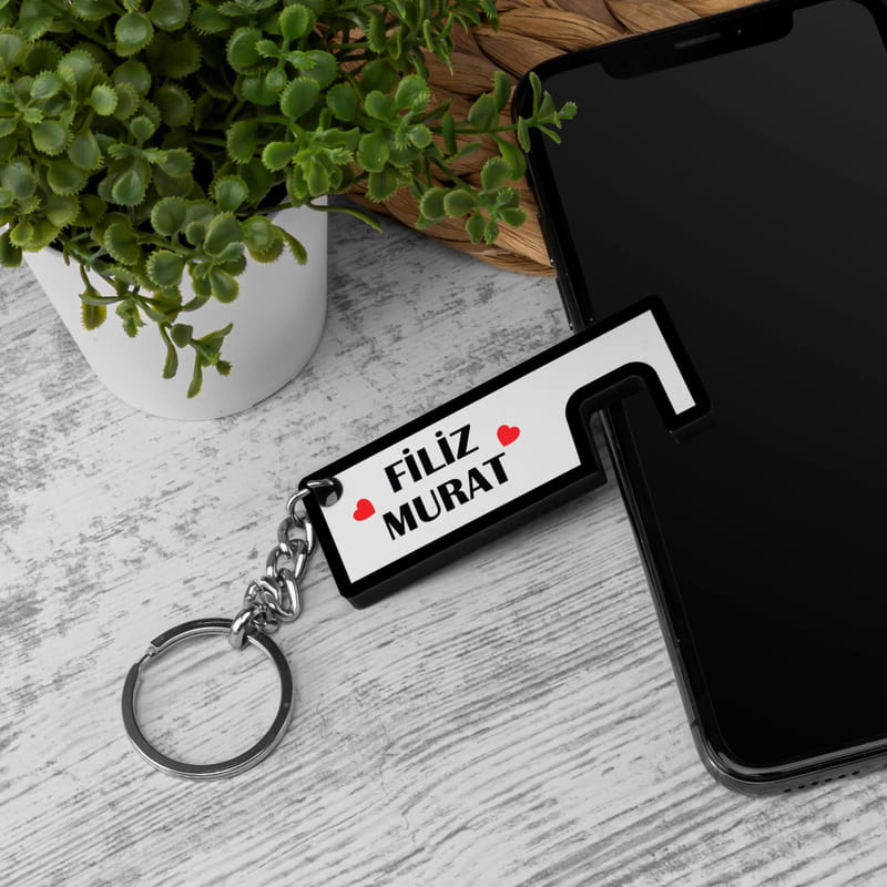 Akıllı Telefon Tutuculu İsimli Anahtarlık