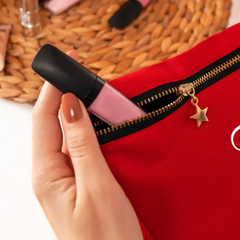 Anne Yarısı Teyzelere Özel Tasarımlı Kişiye Özel Kanvas Makyaj Çantası