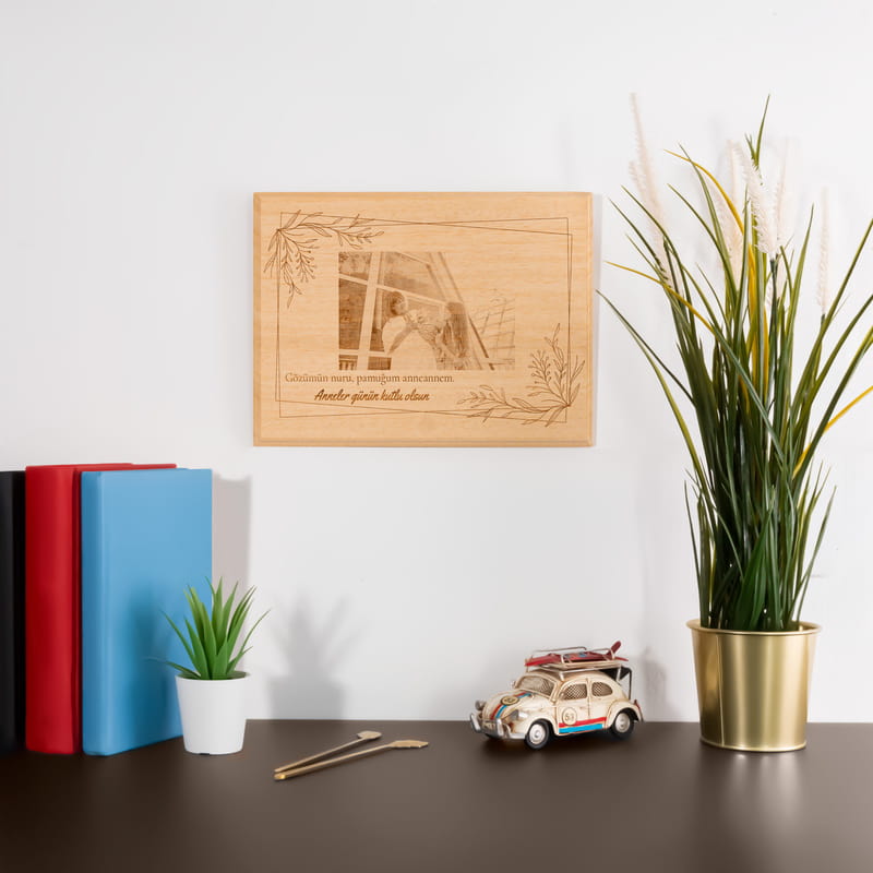 Anneanne ve Babaanneye Hediye Kişiye Özel Mesajlı Ahşapfoto