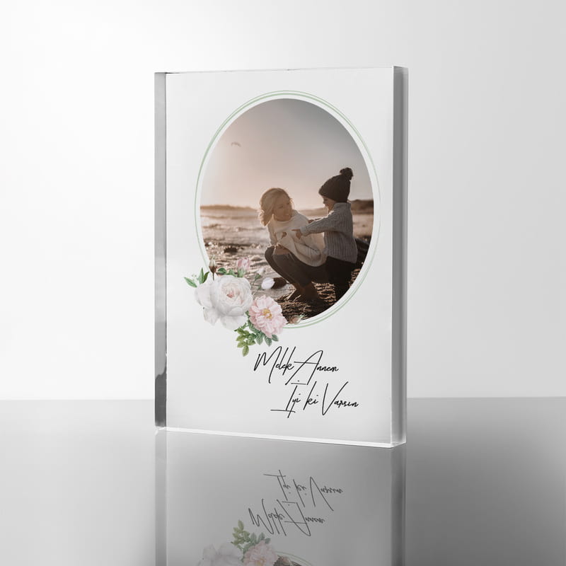 Anneye Hediye Dekoratif Fotoğraf ve Mesajlı Akrilik Çerçeve