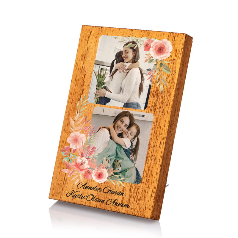 Anneye Hediye Fotoğraf Kolajlı Masif Dekoratif Çerçeve