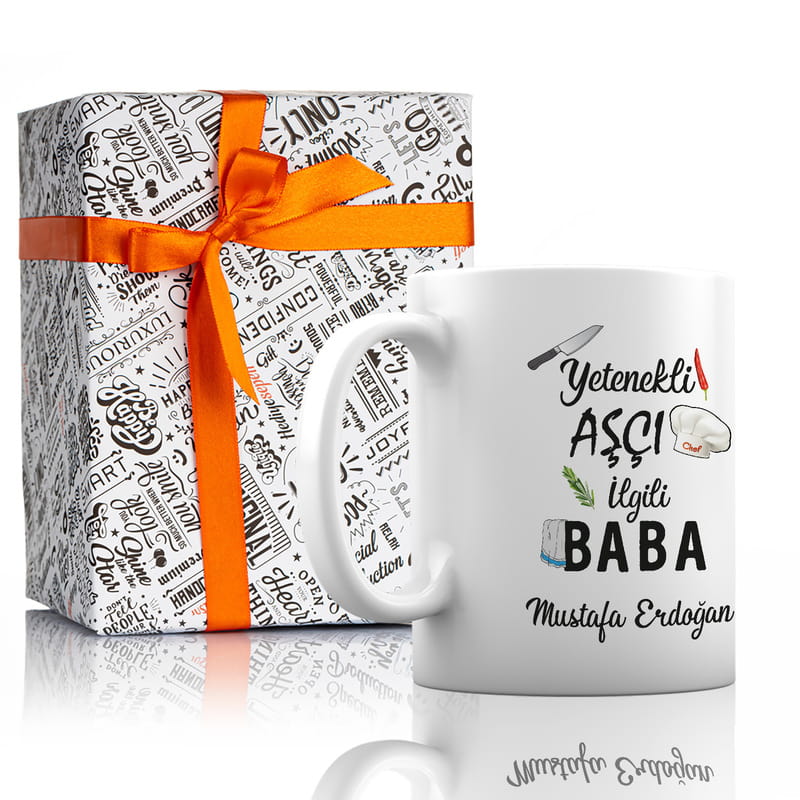 Aşçı Babaya Hediye İsme Özel Esprili Kupa Bardak