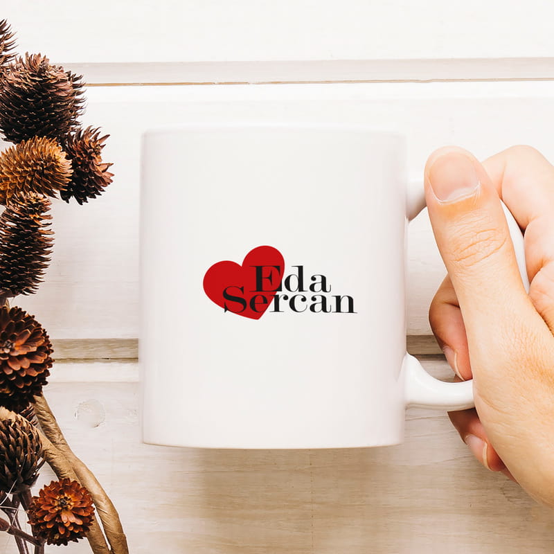 Aşk Mesajlı Sevgiliye Hediye İsme Özel Kupa Bardak
