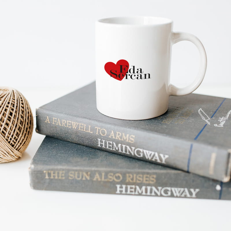 Aşk Mesajlı Sevgiliye Hediye İsme Özel Kupa Bardak