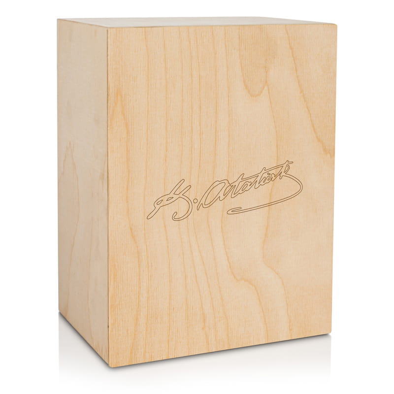 Atatürk İmzası Tasarımlı Gold Özel Seri Ahşap Kutulu 2li Rakı Kadehi