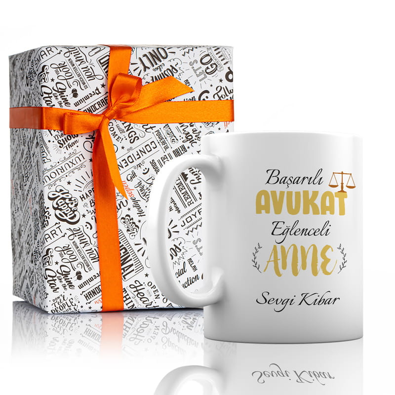 Avukat Anneye Hediye İsme Özel Esprili Kupa Bardak