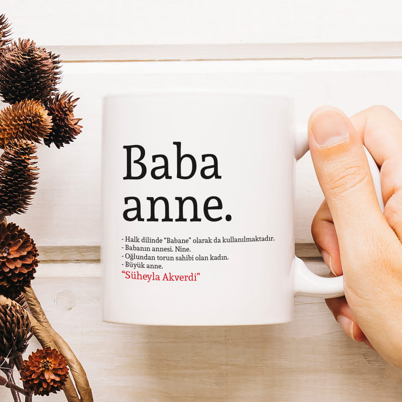 Babaanne Anlamlı Anneler Günü Hediyesi Porselen Kupa Bardak