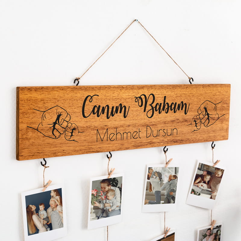 Babalar Günü Hediyesi 8 Fotoğraflı İp Askılı Albüm