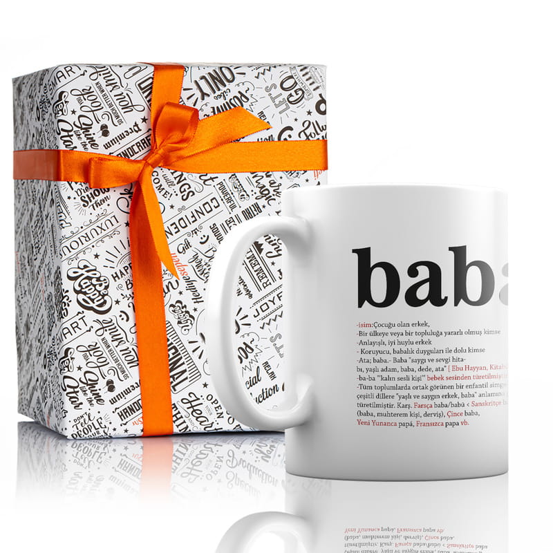 Baba Tanımı Tasarımlı Porselen Kupa Bardak