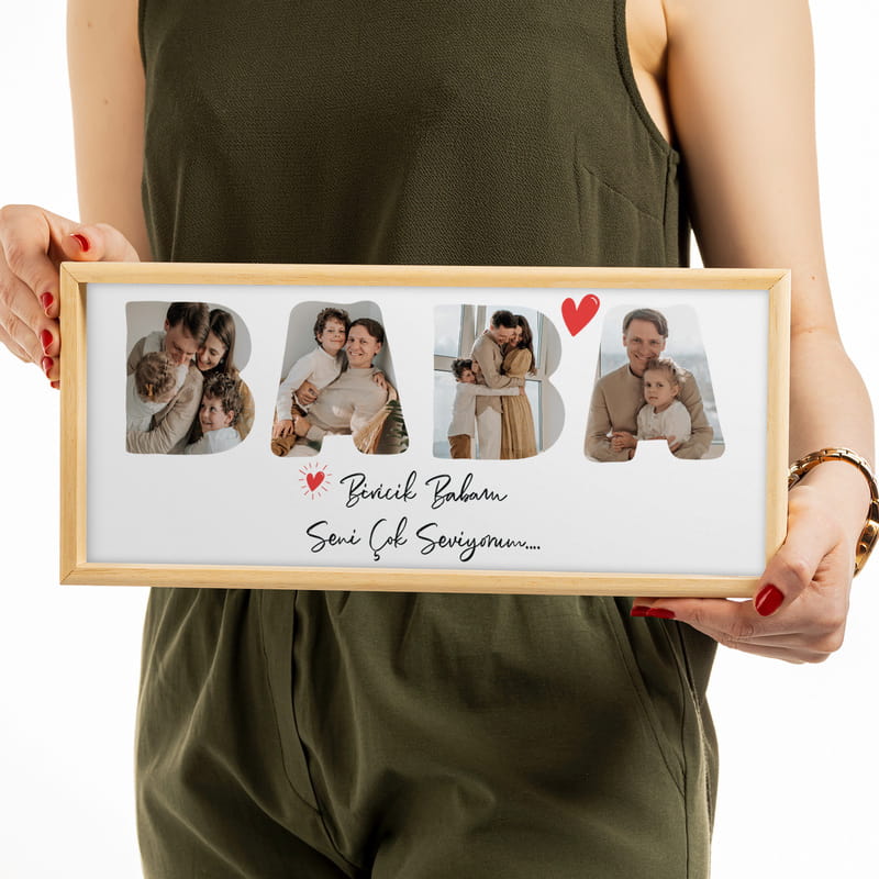 BABA Fotoğraflı Baskılı Ahşap Tablo