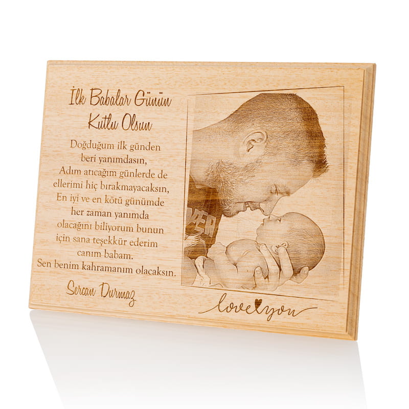 İlk Babalar Günü Hatırası Ahşapfoto