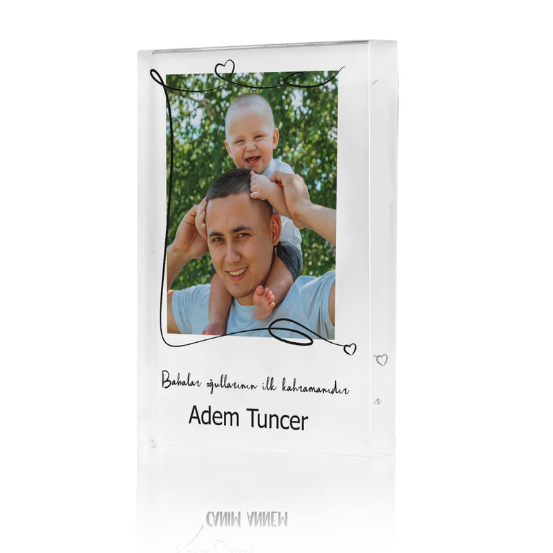 Babalar Gününe Özel Fotoğraf Baskılı Akrilik Çerçeve