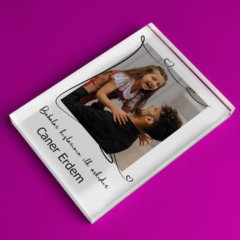 Babalar Gününe Özel Fotoğraf Baskılı Akrilik Çerçeve