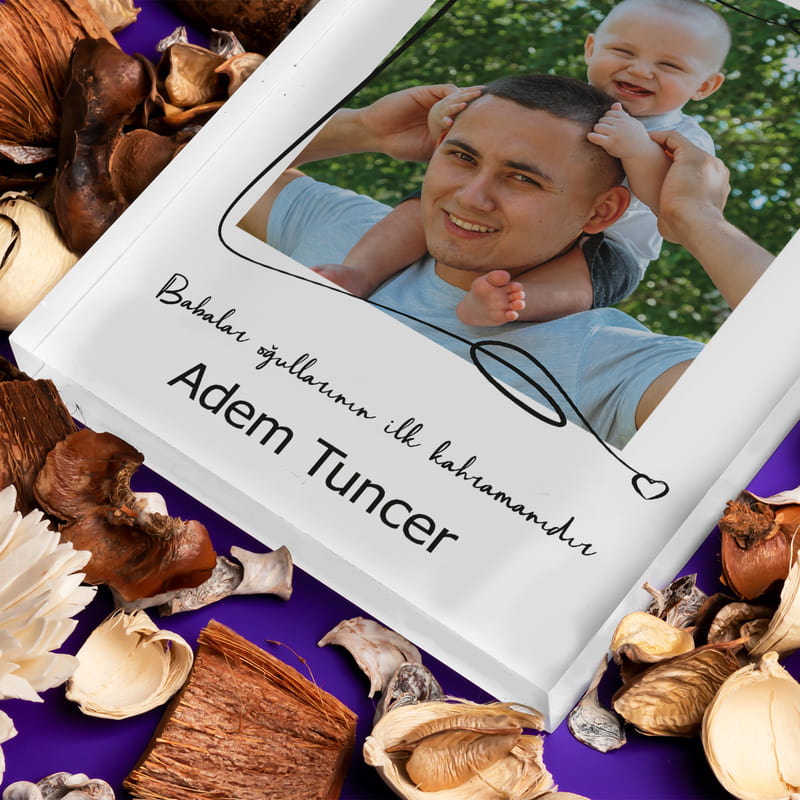 Babalar Gününe Özel Fotoğraf Baskılı Akrilik Çerçeve