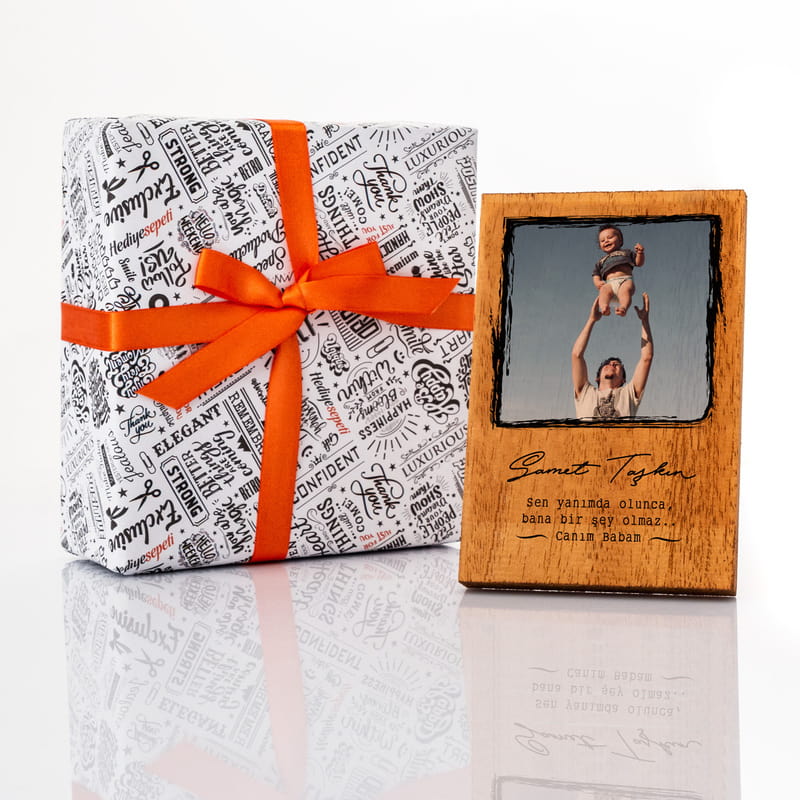 Babaya Hediye Fotoğraflı Masif Dekoratif Çerçeve
