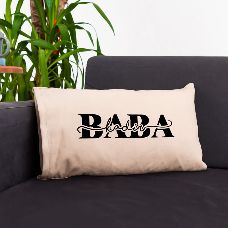Babaya Özel Hediye Mesaj İsim Baskılı Yastık