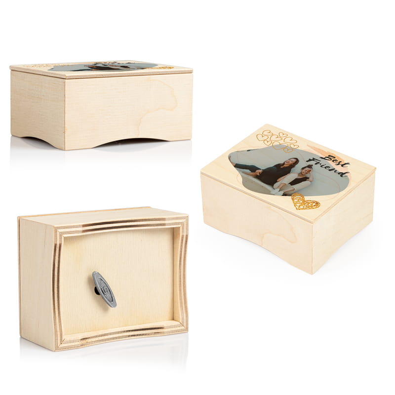 Best Friend Tasarımlı Fotoğraf Baskılı Ahşap Müzik Kutusu
