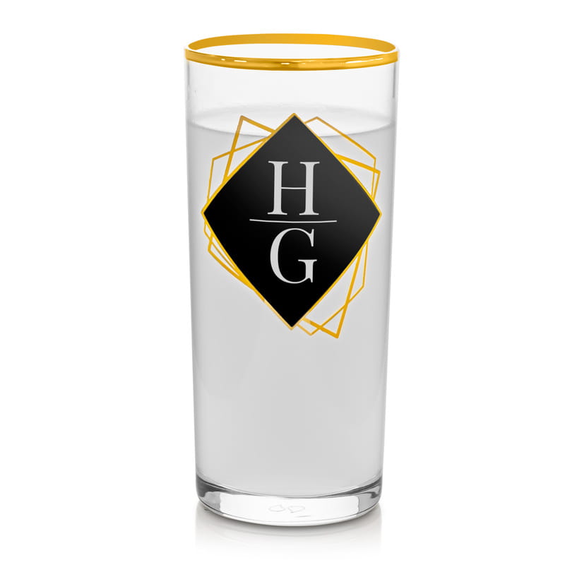 Çiftlere Hediye Harf Baskılı Gold Özel Seri Ahşap Kutulu 2li Rakı Kadehi