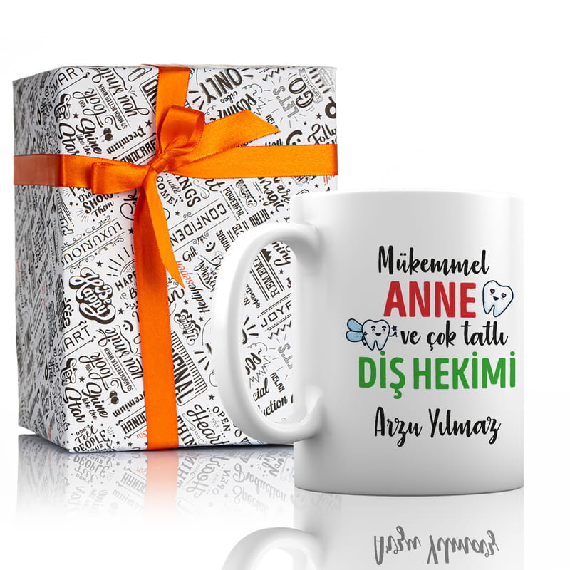 Diş Hekimi Anneye Hediye İsme Özel Esprili Kupa Bardak