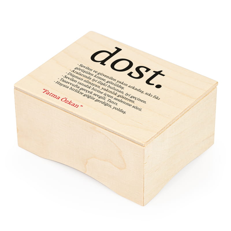 Dost Anlamlı Kişiye Özel Ahşap Müzik Kutusu