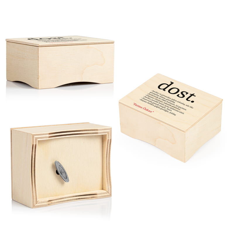 Dost Anlamlı Kişiye Özel Ahşap Müzik Kutusu