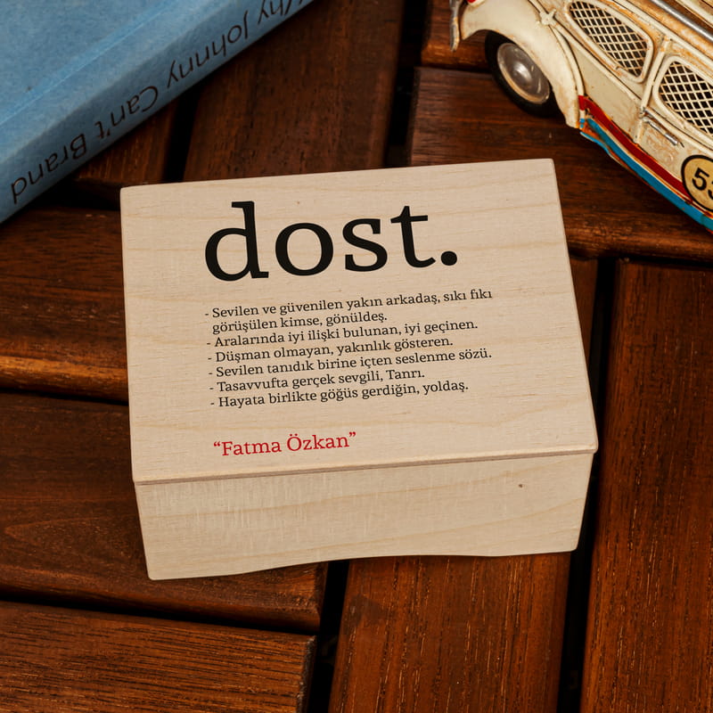 Dost Anlamlı Kişiye Özel Ahşap Müzik Kutusu