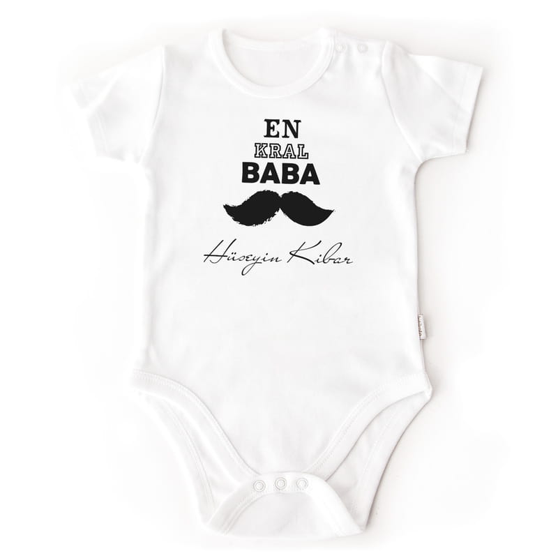 En Kral Babaya Hediye İsme Özel Zıbın Body - %100 Pamuklu Kumaş