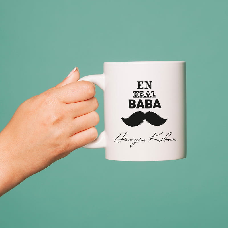En Kral Babaya Hediye Kişiye Özel Porselen Kupa Bardak