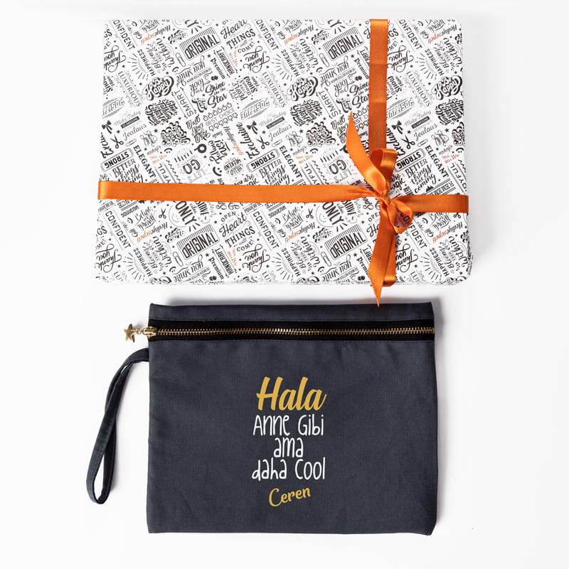 En Tatlı Halalara Özel Tasarımlı Kişiye Özel Kanvas Makyaj Çantası