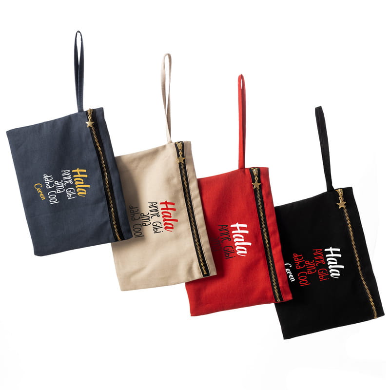 En Tatlı Halalara Özel Tasarımlı Kişiye Özel Kanvas Makyaj Çantası