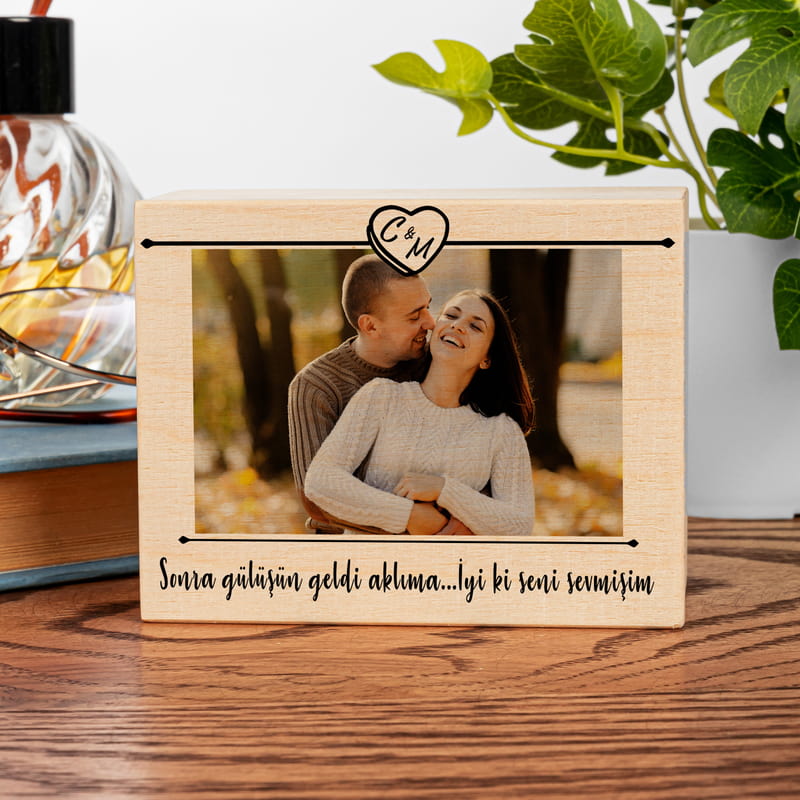 Fotoğraf ve Mesajlı Kişiye Özel Ahşap Müzik Kutusu