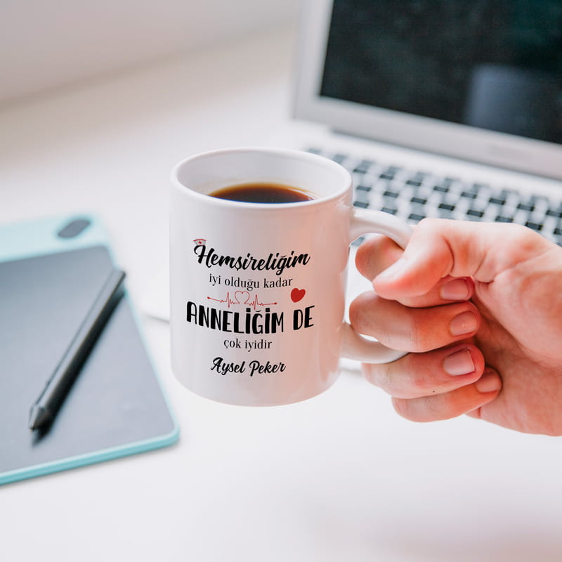 Hemşire Anneye Hediye İsme Özel Esprili Kupa Bardak