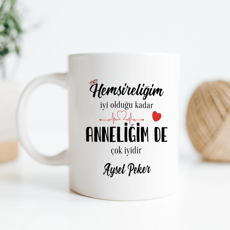 Hemşire Anneye Hediye İsme Özel Esprili Kupa Bardak