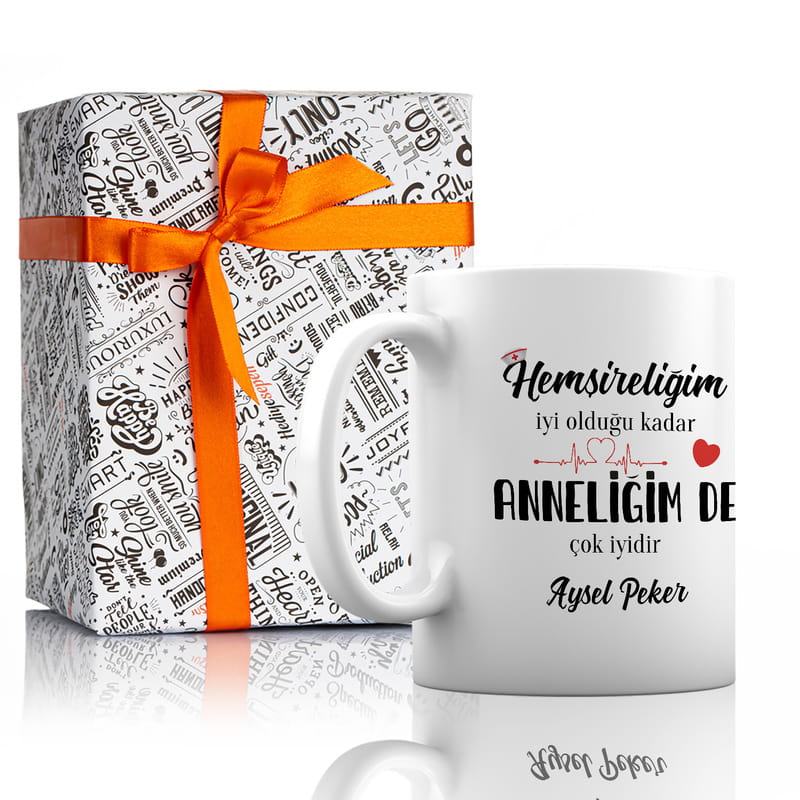 Hemşire Anneye Hediye İsme Özel Esprili Kupa Bardak