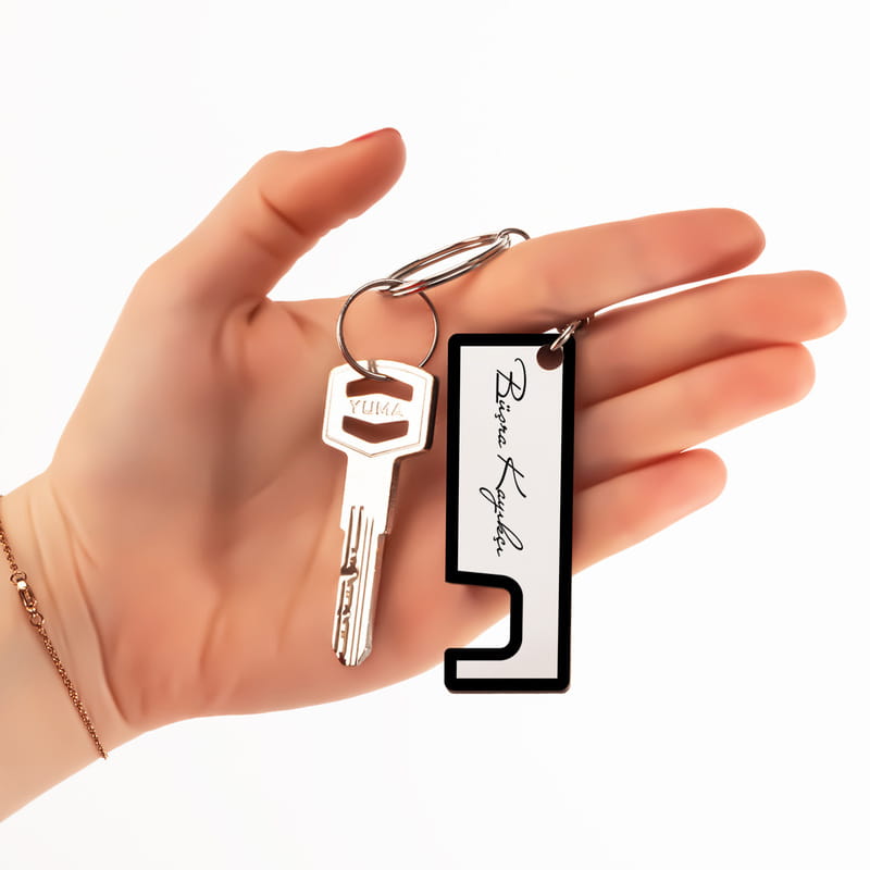 İmza Tasarımlı İsme Özel Telefon Tutuculu Anahtarlık