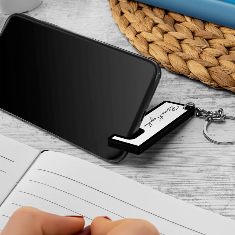 İmza Tasarımlı İsme Özel Telefon Tutuculu Anahtarlık