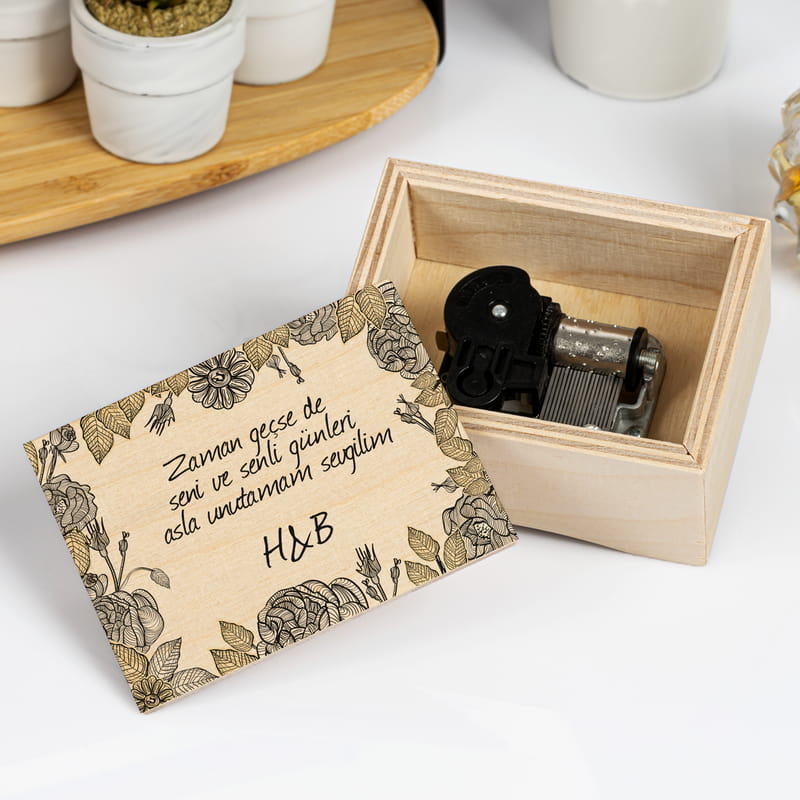 Kişiye Özel En Güzel Aşk Mesajlı Ahşap Müzik Kutusu