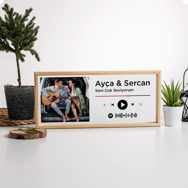 Kişiye Özel Spotify Tasarımlı Fotoğraf Baskılı Ahşap Tablo
