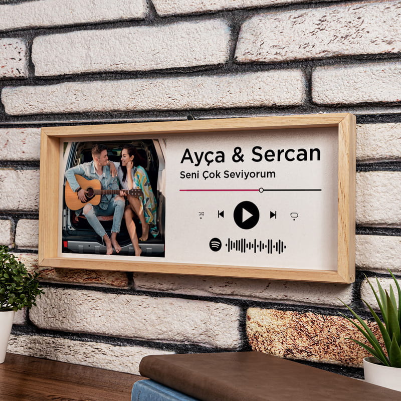 Kişiye Özel Spotify Tasarımlı Fotoğraf Baskılı Ahşap Tablo