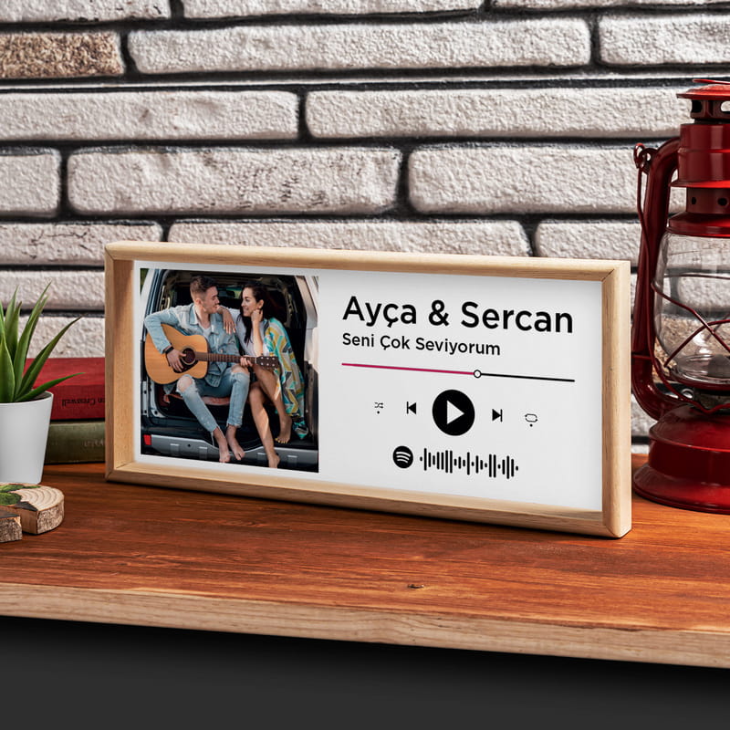 Kişiye Özel Spotify Tasarımlı Fotoğraf Baskılı Ahşap Tablo | Hediye Sepeti