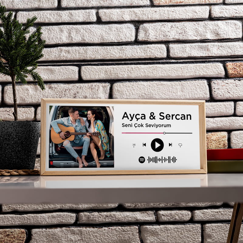 Kişiye Özel Spotify Tasarımlı Fotoğraf Baskılı Ahşap Tablo