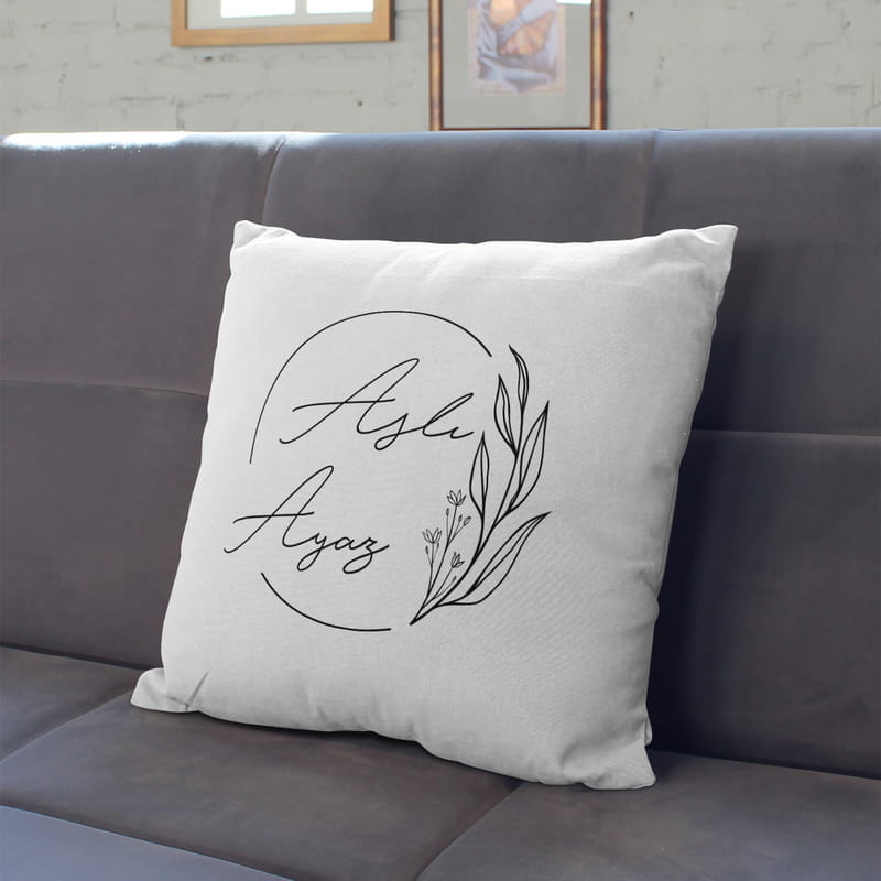 Minimal Tasarımlı İsme Özel Hediye Dekoratif Yastık