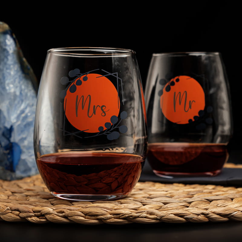 Mr. & Mrs. Şarap Bardağı Seti