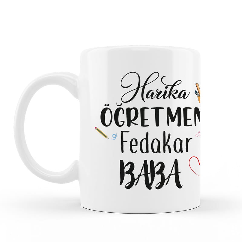 Öğretmen Babaya Hediye Esprili Kupa Bardak