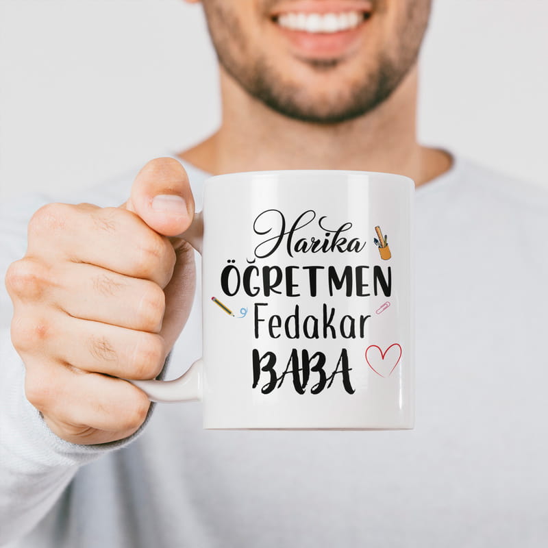 Öğretmen Babaya Hediye Esprili Kupa Bardak
