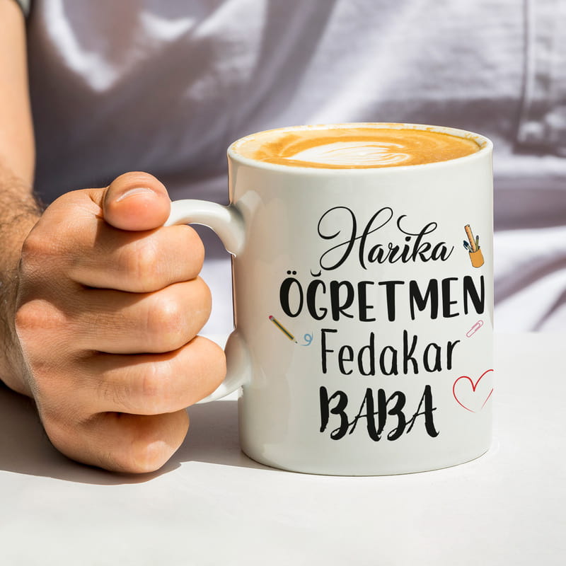 Öğretmen Babaya Hediye Esprili Kupa Bardak