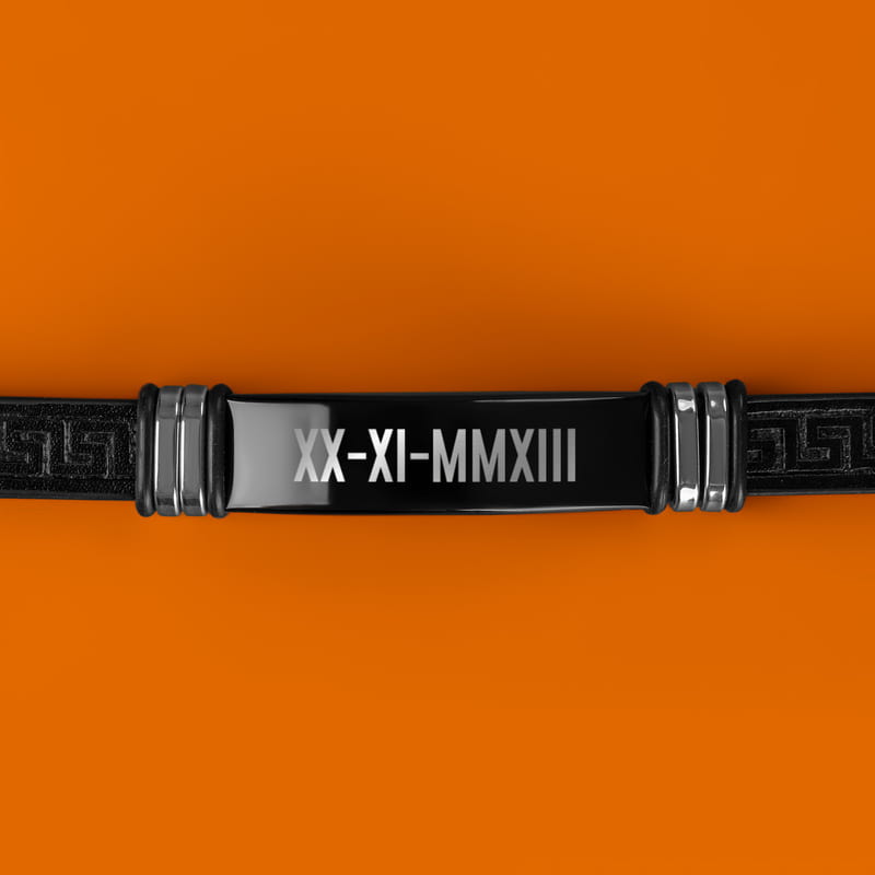 Roma Rakamı Tarih Yazılı Hediye Deri Bileklik