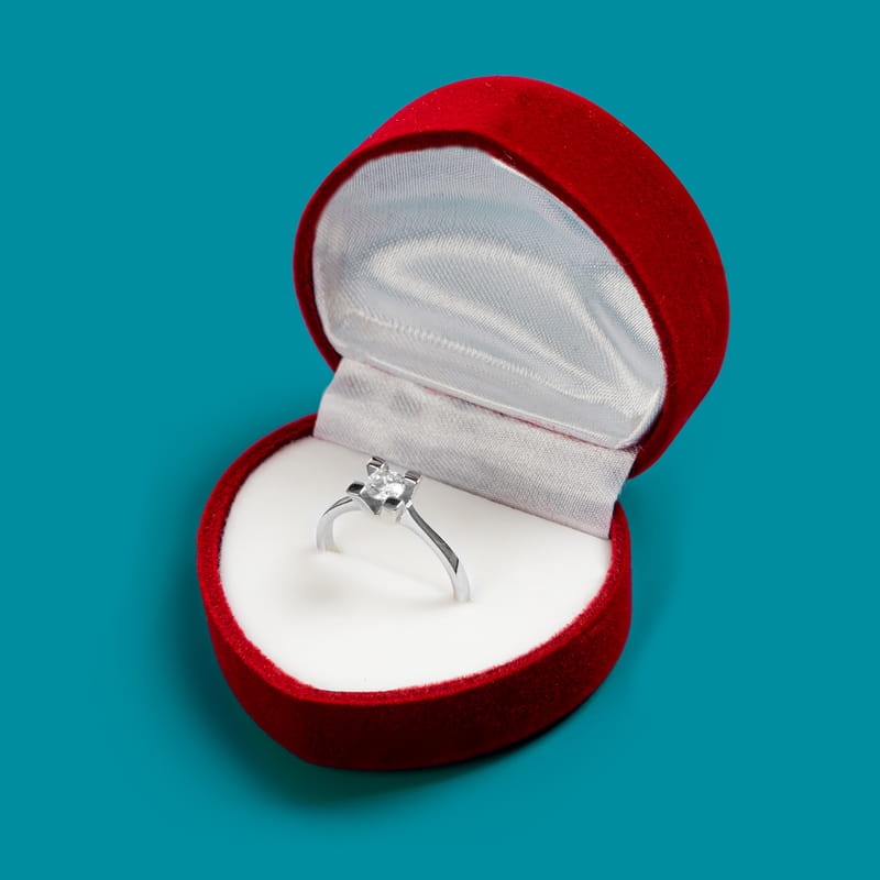 Seni Seviyorum Tek Taş Yüzüklü Hediye Kutusu